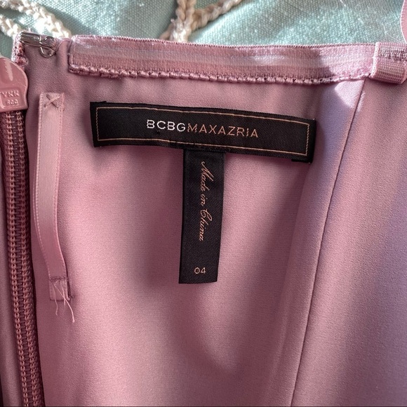 BCBGMaxAzria Violet Swirl Martina Strapless Dress w/ Pockets Size 4 - Picture 3 of 8